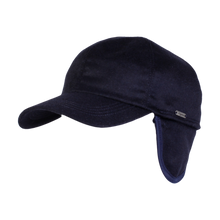 Load image into Gallery viewer, WIGENS LINDER 100% ITALIAN CASHMERE BASEBALL CAP WITH TUCKAWAY EARFLAPS
