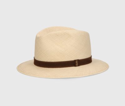 BORSALINO MARCO PANAMA WITH LEATHER HATBAND MADE IN ITALY