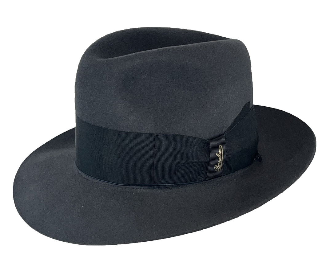 BORSALINO HUMPHREY BOGART LIMITED EDITION FUR FELT FEDORA W/ CUSTOM BOGART HAT BOX – MADE IN ITALY